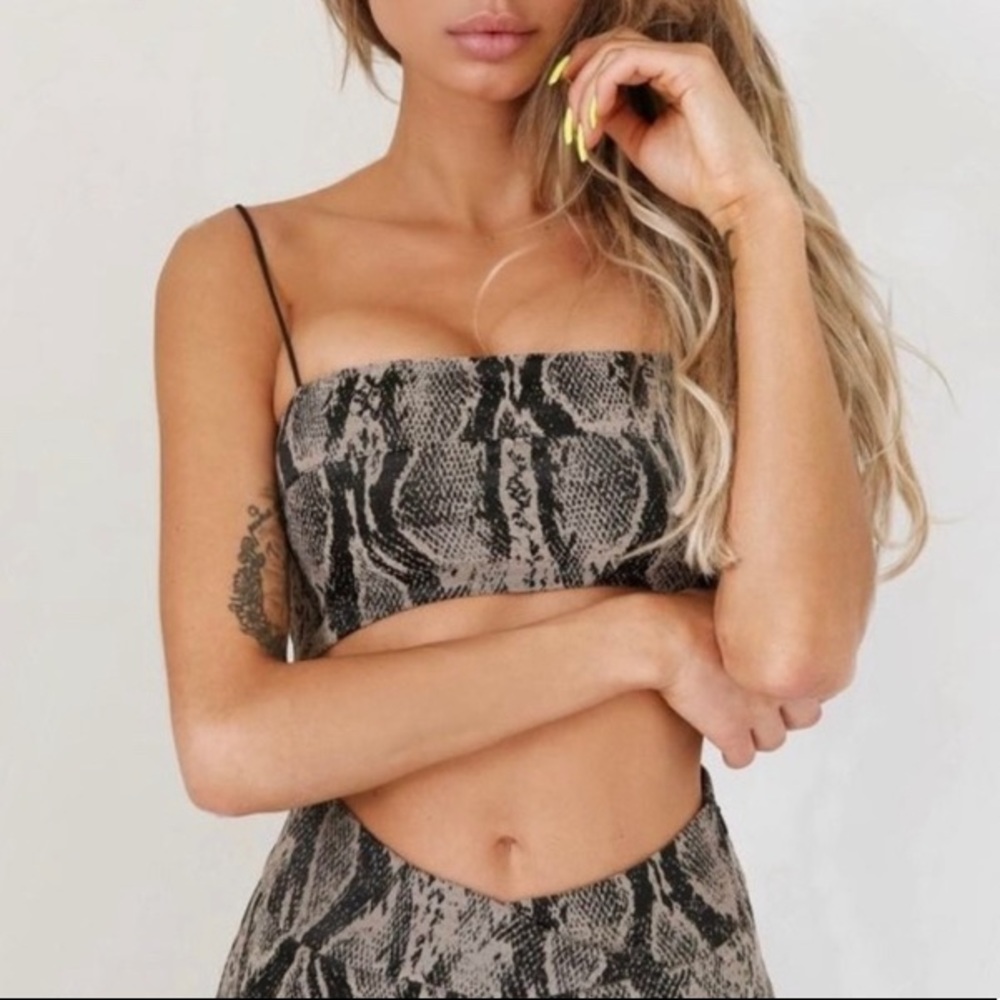 I.AM.GIA Capricorn Snake Print Crop Top